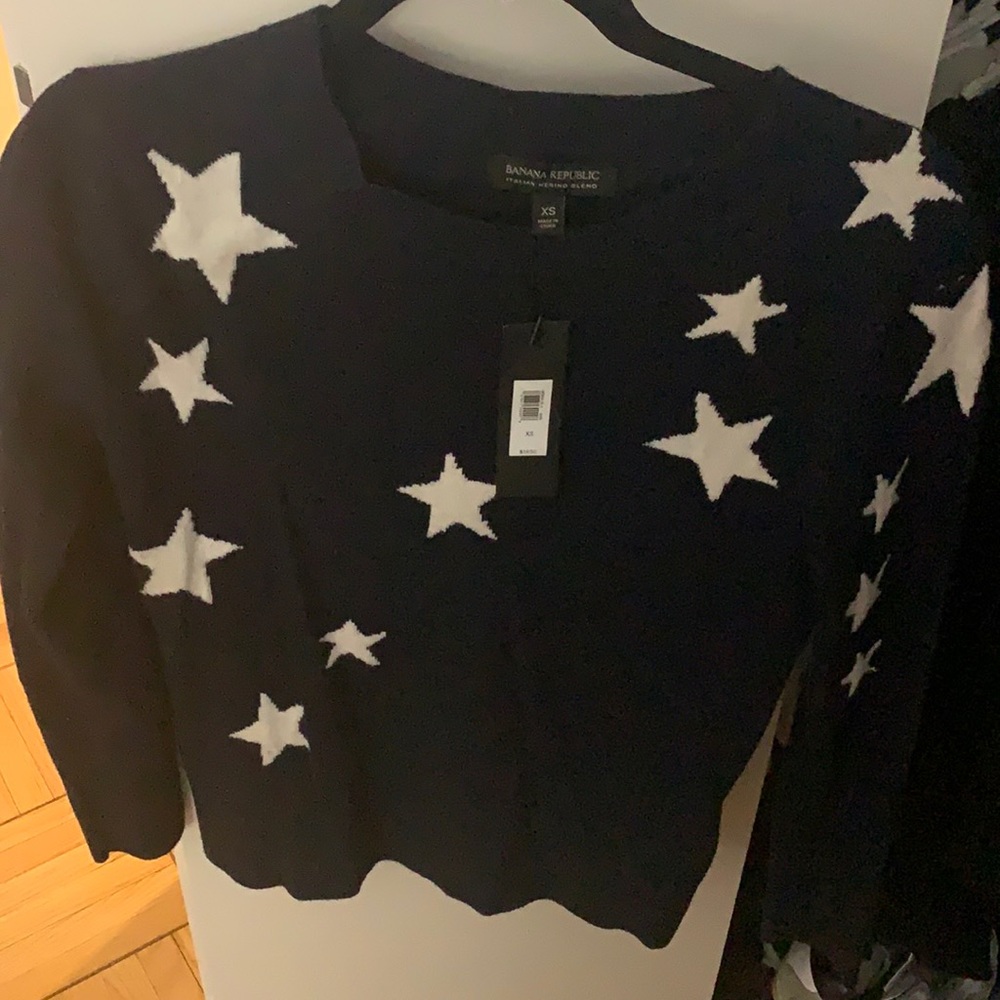 Navy sweater with white stars